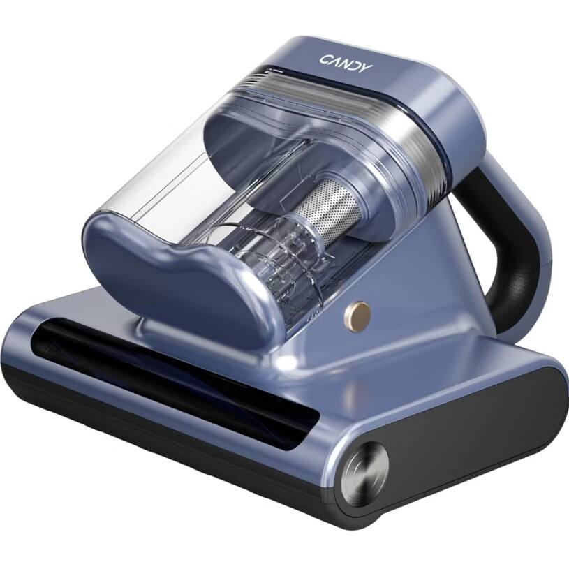 Front. CANDY - Candy Mattress Vacuum Cleaner, 16Kpa Bed Vacuum Cleaner with UV-C Light, 16.4ft Cord Length - Blue - Metallic Blue.