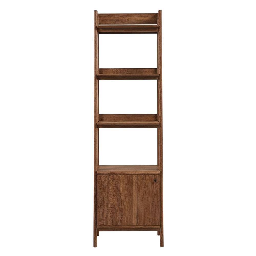 Back. FurniFact - Wooden Bookshelf in finish with Open Shelving for Home Storage - Brown.