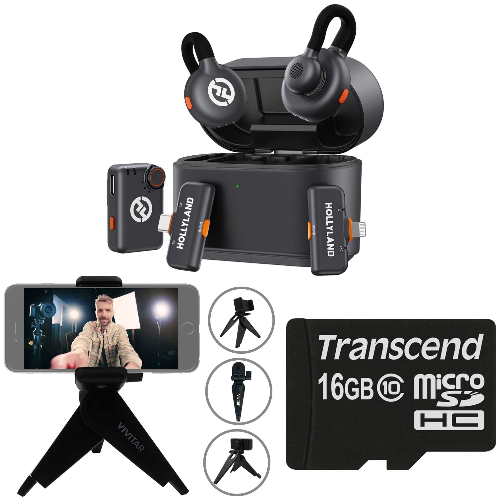 HOLLYLAND - Lark M2S Ultimate Combo Mic for iPhone/Camera/Android/PC Video Bundle