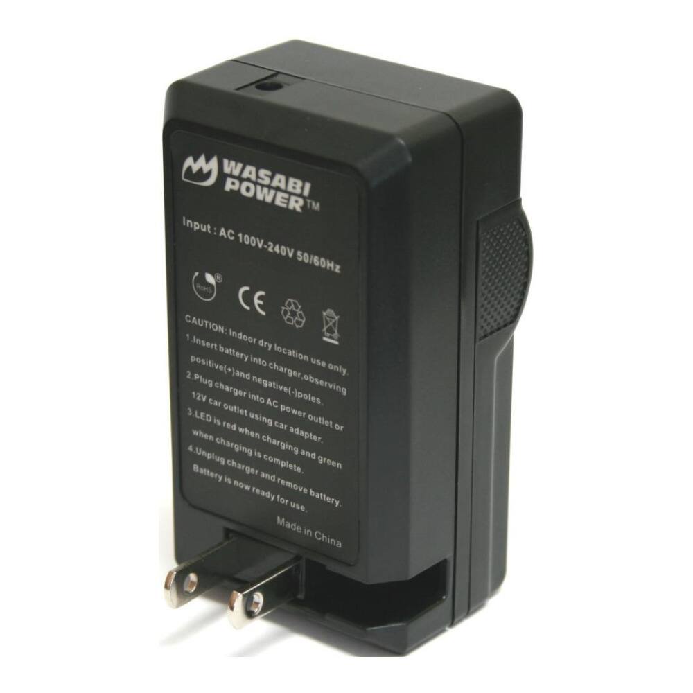 **WASABI POWER**

**Input:** AC 100V-240V 50/60Hz

**CAUTION:** Indoor dry battery charger use only.

1. Insert battery into charger, observing positive (+) and negative (-) poles.
2. Plug charger into AC power outlet or 12V car adapter.
3. LED is red when charging and green when charging is complete.
4. Unplug charger and remove battery. Battery is now ready for use.

Made in China