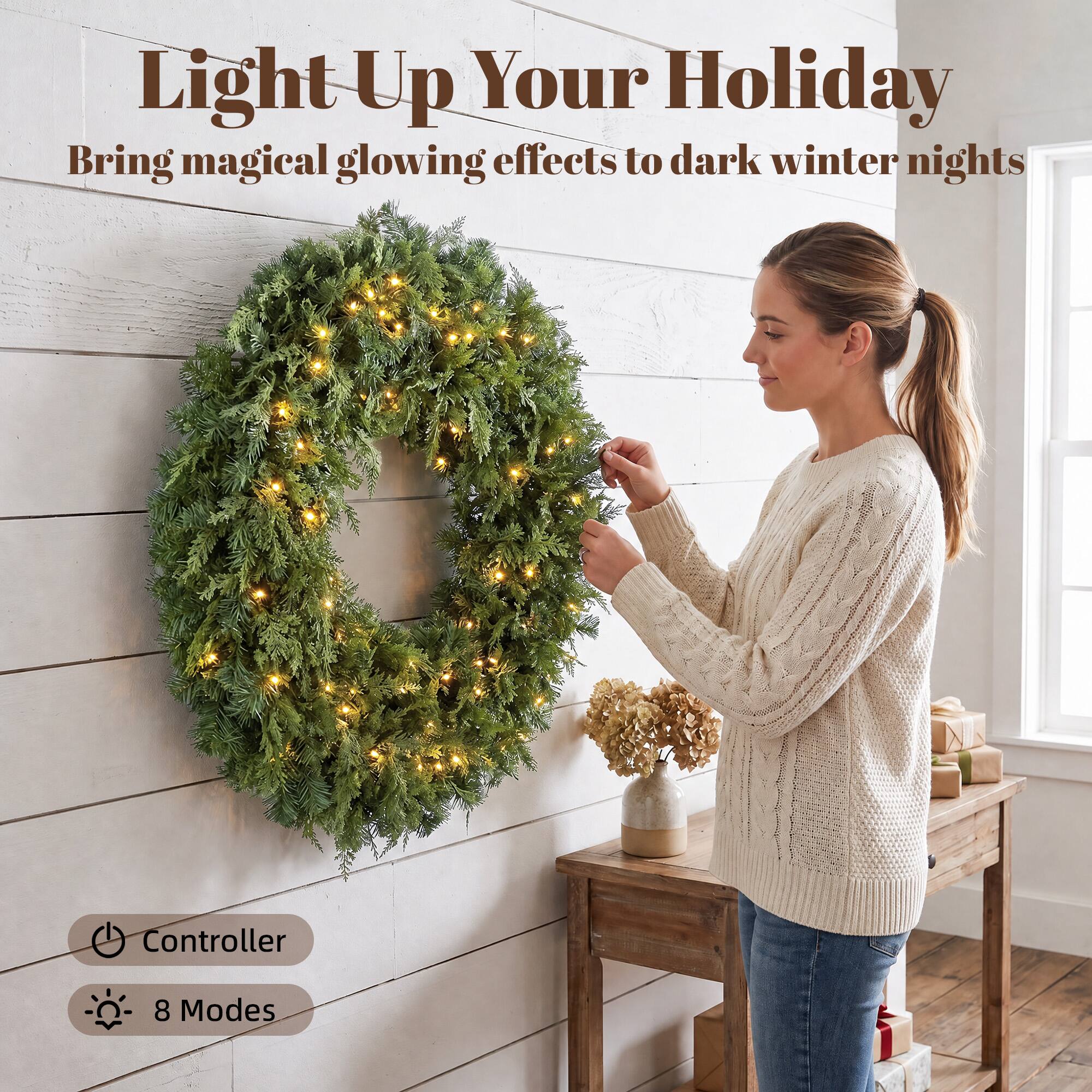 Light Up Your Holiday  
Bring magical glowing effects to dark winter nights

Controller  
8 Modes