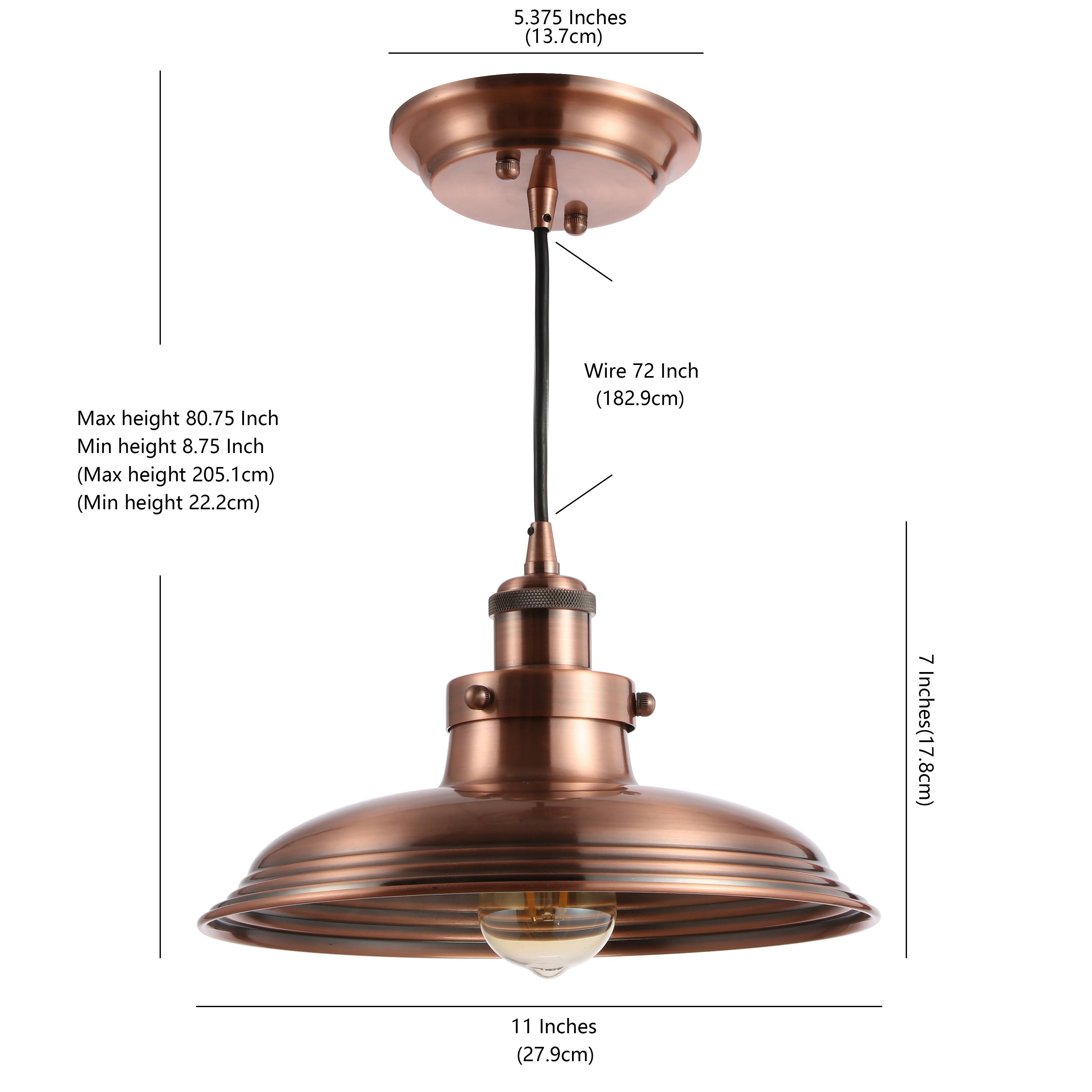 5.375 Inches (13.7cm)  
Max height 80.75 Inch  
Min height 8.75 Inch  
(Max height 205.1cm)  
(Min height 22.2cm)  
Wire 72 Inch (182.9cm)  
7 Inches (17.8cm)  
11 Inches (27.9cm)