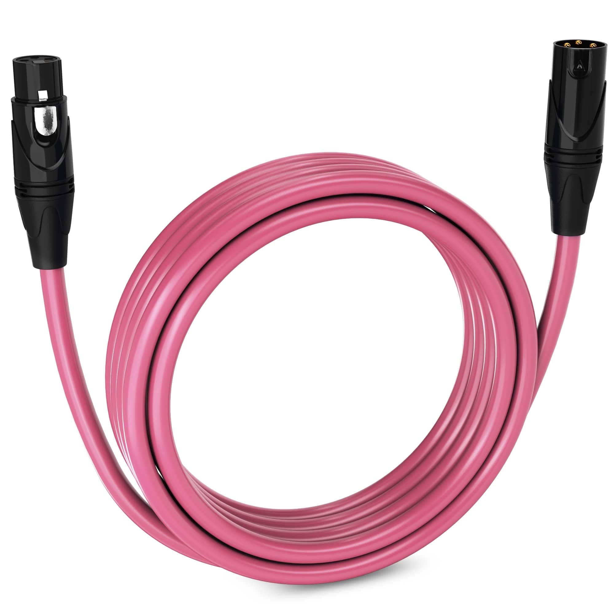 Lyxpro - 15 ft Balanced XLR Cable, Male to Female, 3 Pin Microphone Cable - Pink