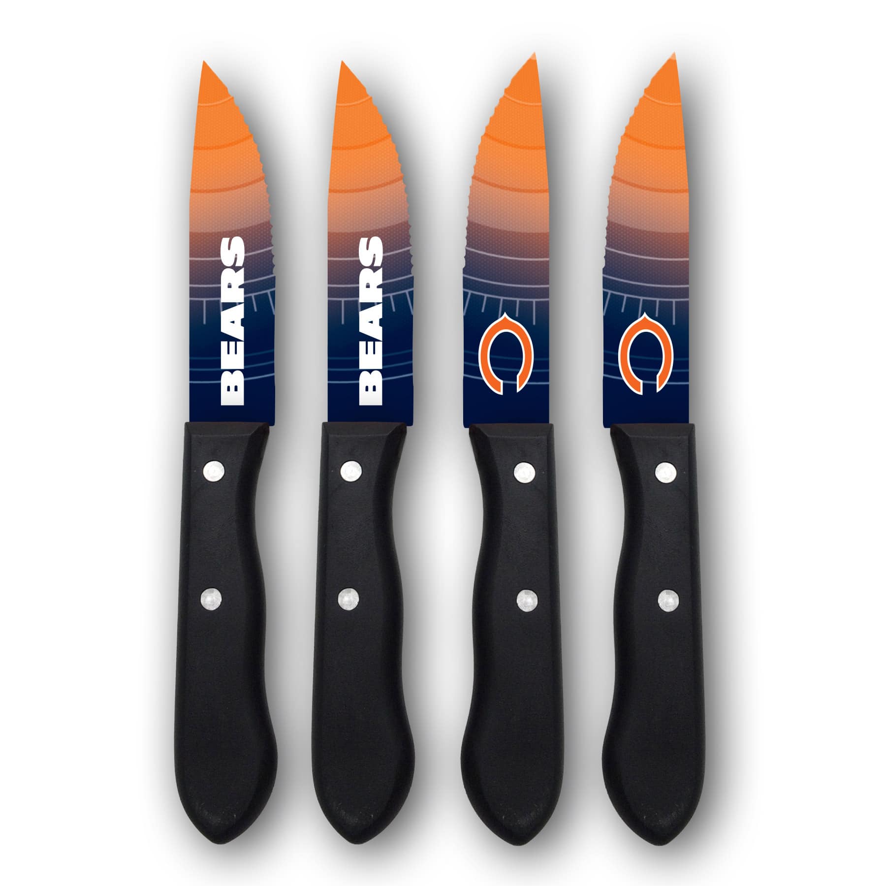 Woodrow - Chicago Bears 4-Piece Stainless Steel Steak Knife Set - Multicolor