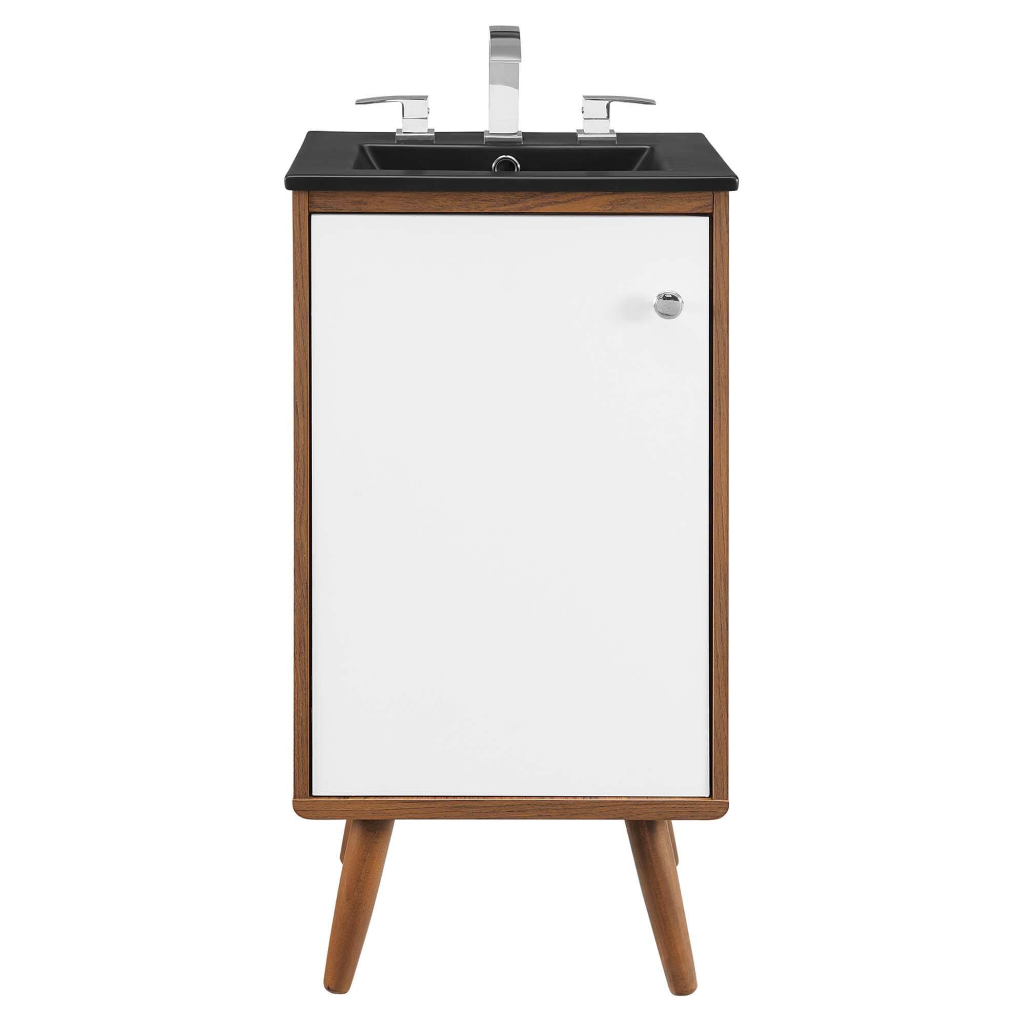 Alt View 2. Modway - Transmit Bathroom Vanity Basin Included - Walnut Black.