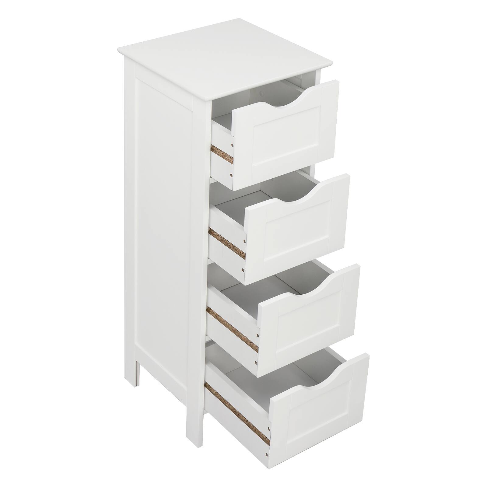 Alt View 8. SlickBlue - 4-Drawer Storage Cabinet Space-Saving Organizer for Bathroom - White.