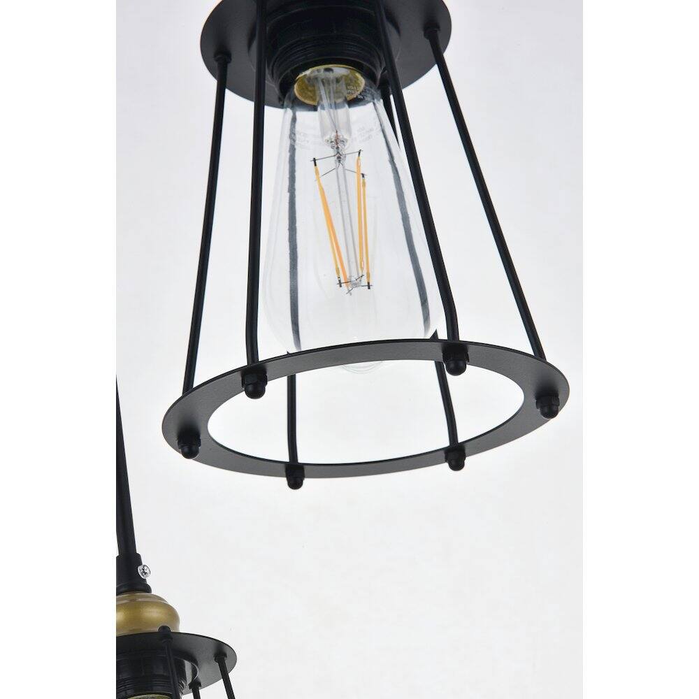 Living District Auspice 3 Light Pendant Brass And Black - Best Buy