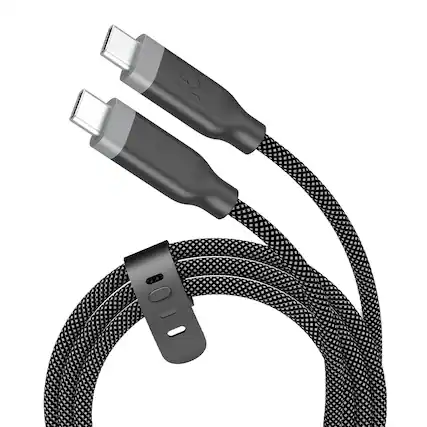 Front. j5create - USB-C 3-in-1 Charge and Data Cable - Black.