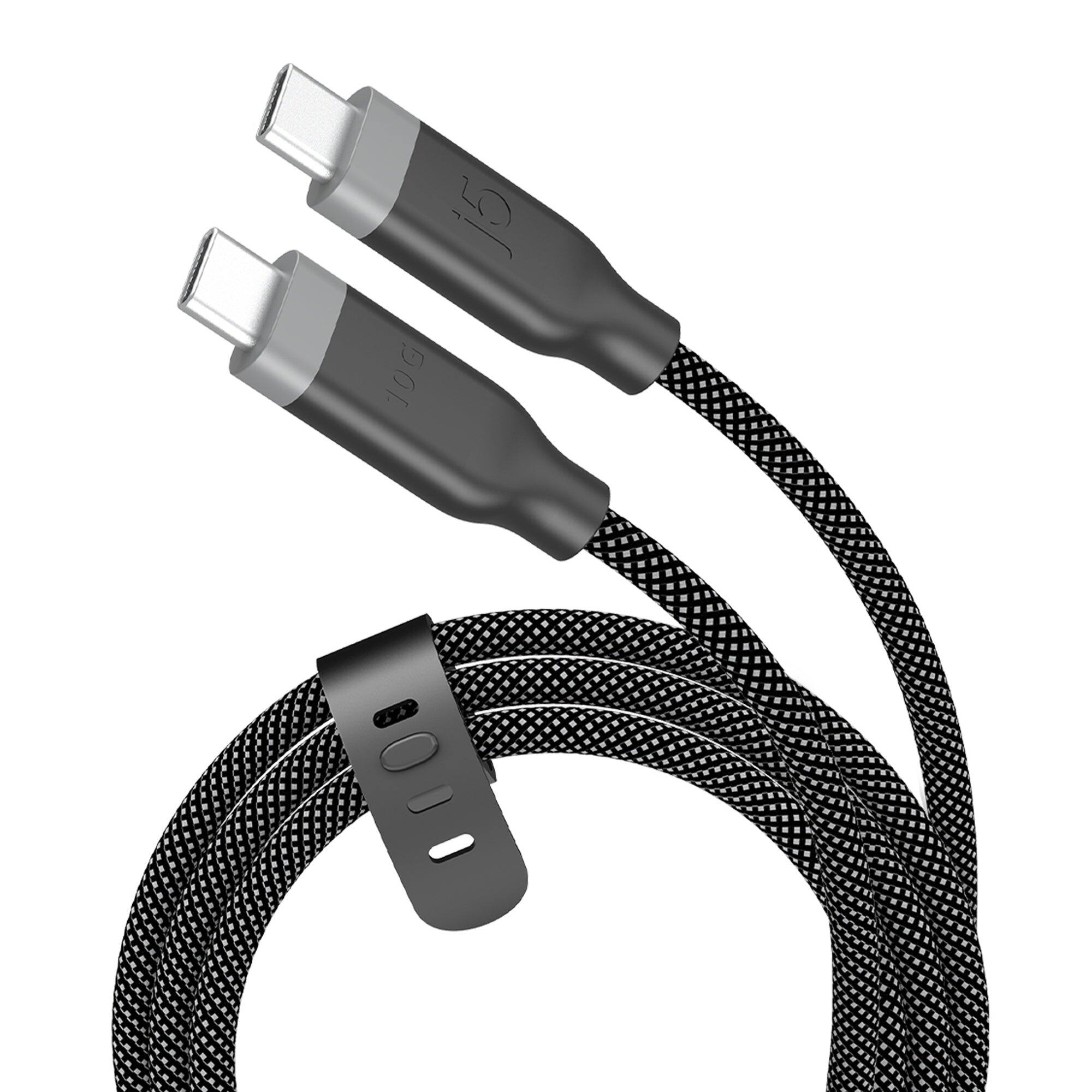 Front. j5create - USB-C 3-in-1 Charge and Data Cable - Black.