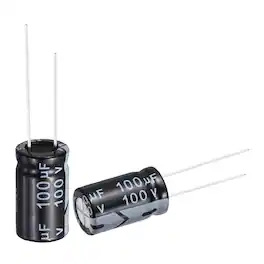 Unique Bargains - 100uF 100V 10x16mm Electrolytic Capacitor, Radial Leads Aluminum, 24pcs, for Power Supplies/Audio/Lighting - Black