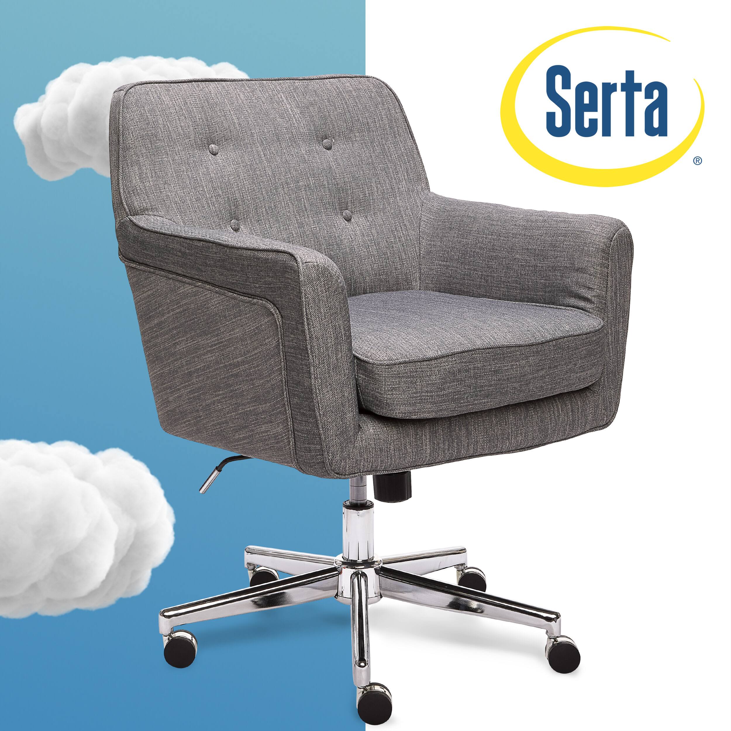 Alt View 11. Serta - Ashland Memory Foam & Twill Fabric Home Office Chair - Gray.
