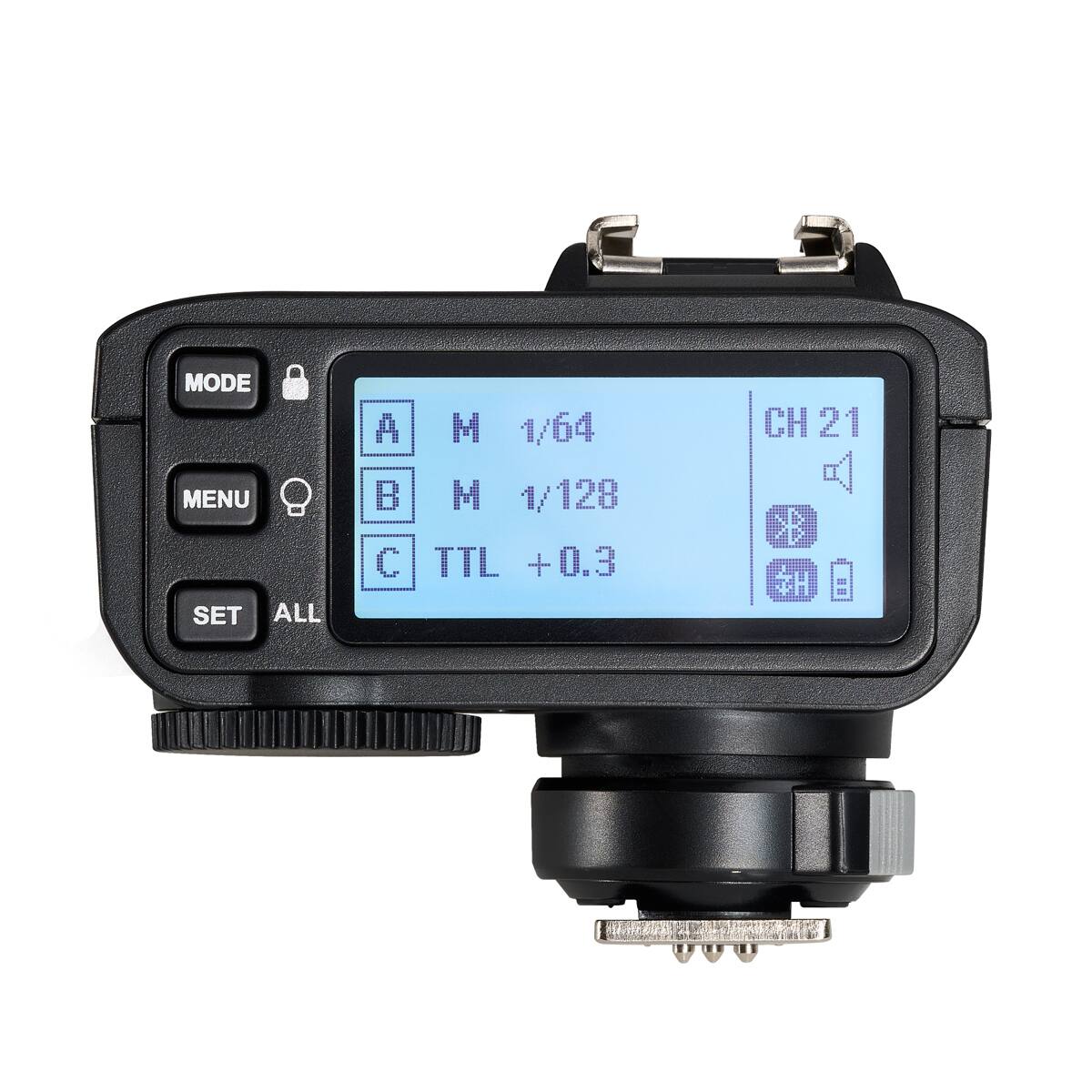 MODE MENU SET ALL  
A M 1/64  
B M 1/128  
C TTL +0.3  
CH 21