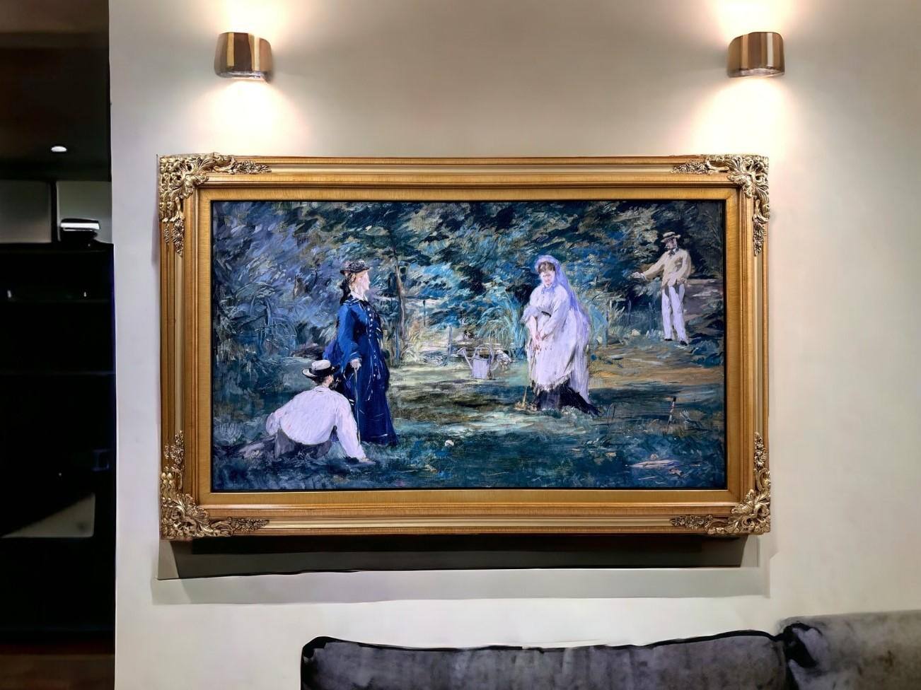 Alt View 9. LAREDO FRAME FACTORY - 50 inch Handmade ornate Tv frame for Samsung The Frame tv and Frame Pro Model - LIGHT GOLD.