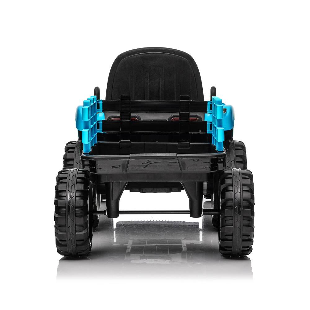 Alt View 7. Ropilly - Ropilly 24v ride on tractor with trailer, 400W Electric Tractor Toy, Blue.