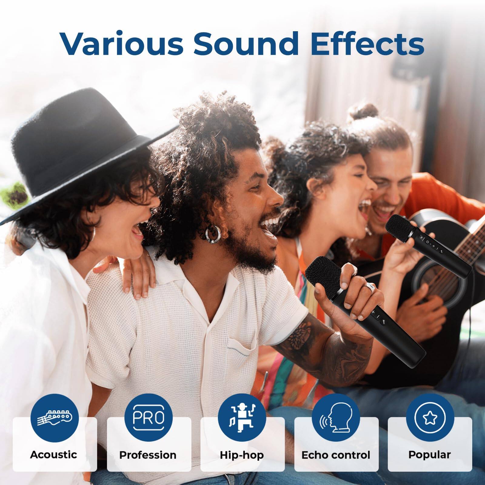 Various Sound Effects

- Acoustic
- Profession
- Hip-hop
- Echo control
- Popular