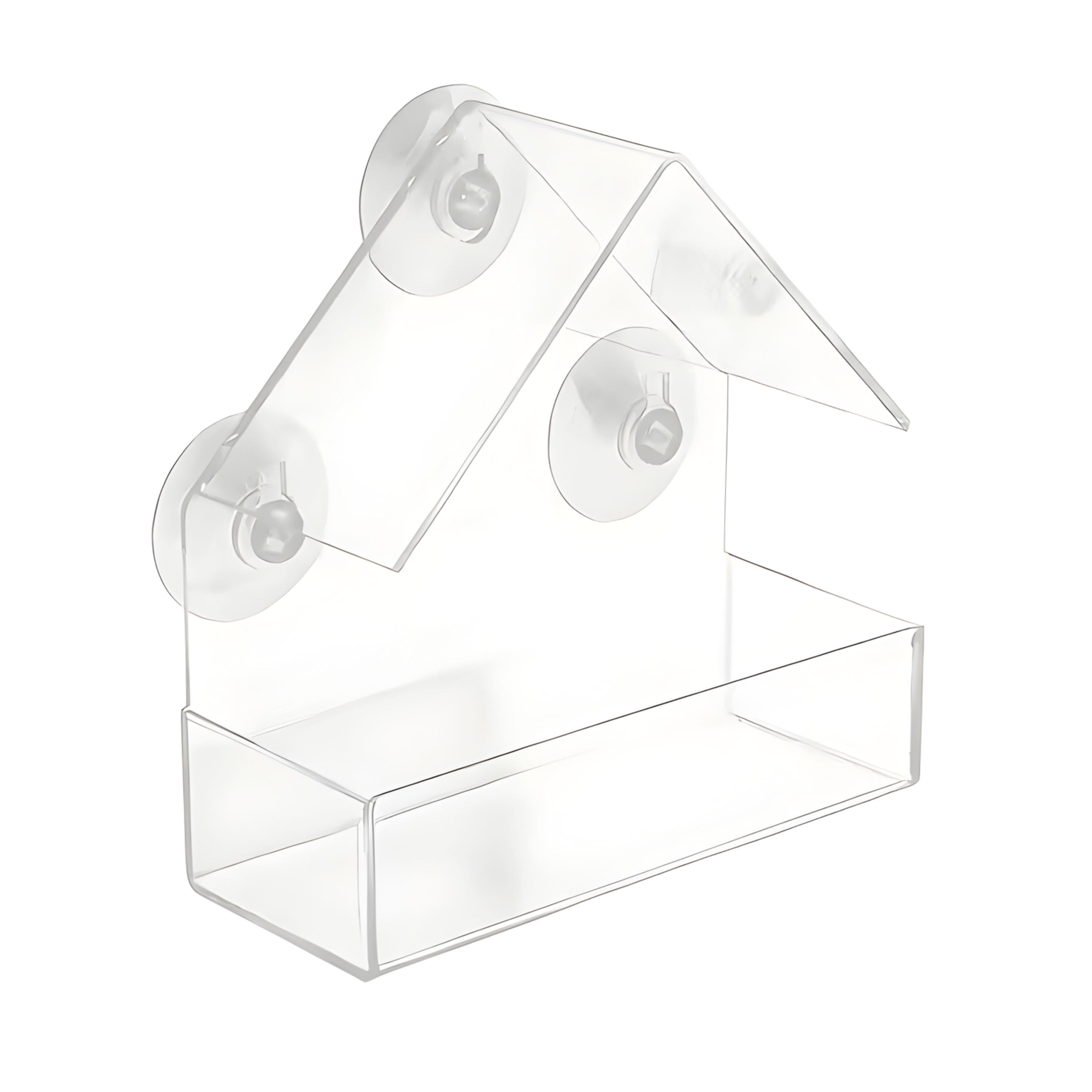 Kitcheniva - Acrylic Bird Feeder with Suction Cups - Clear