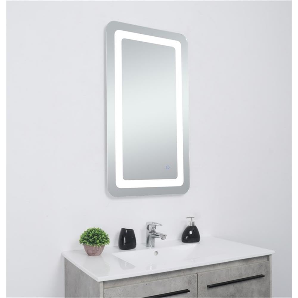 Alt View 3. Elegant Decor - Genesis 20in x 36in soft edge LED mirror - Glossy White.