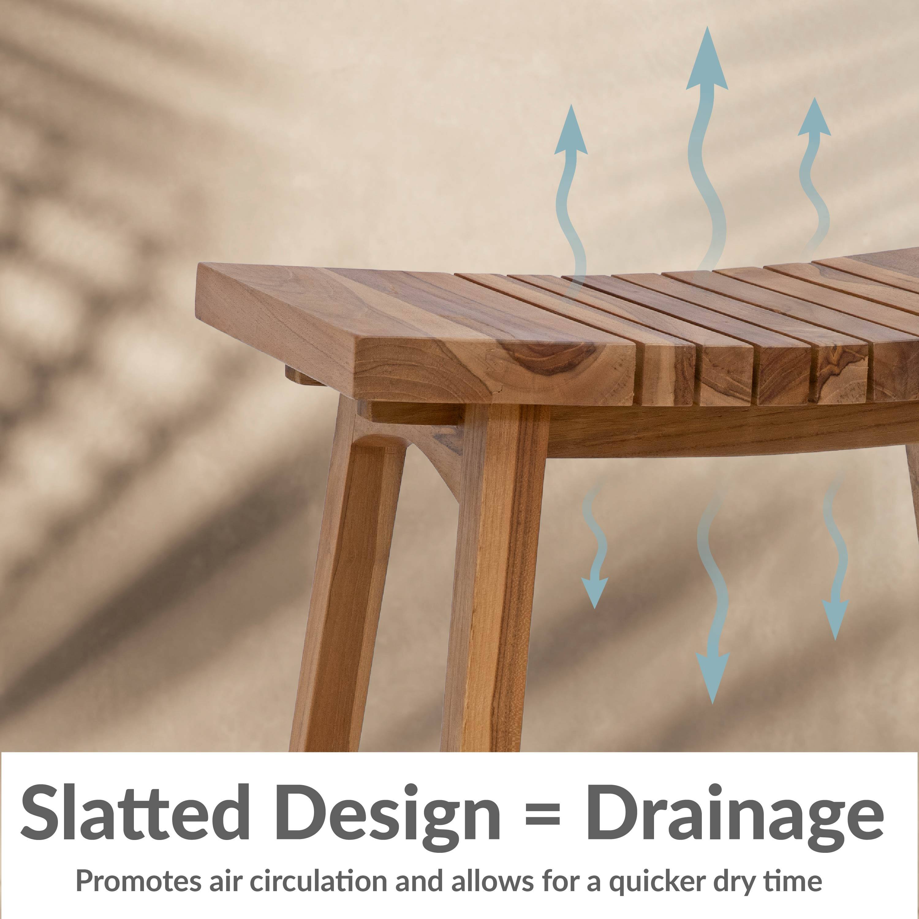 Slatted Design = Drainage  
Promotes air circulation and allows for a quicker dry time