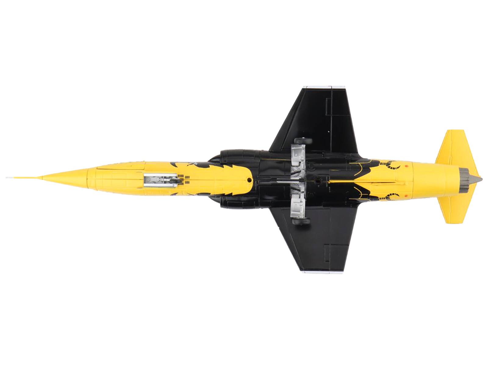 Left. Hobby Master - Lockheed F-104G Starfighter JaboG 33 Farewell 1985 Luftwaffe German Air Force Air Power Series Fighter 1/72 - Yellow, Black.