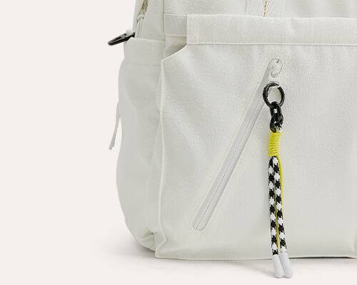 Alt View 4. Bagsmart - Moss 30L Weekender Duffle Bag, Water-Resistant Overnight Bag with 15.6" Laptop Compartment for Travel & Commute - Dew White.