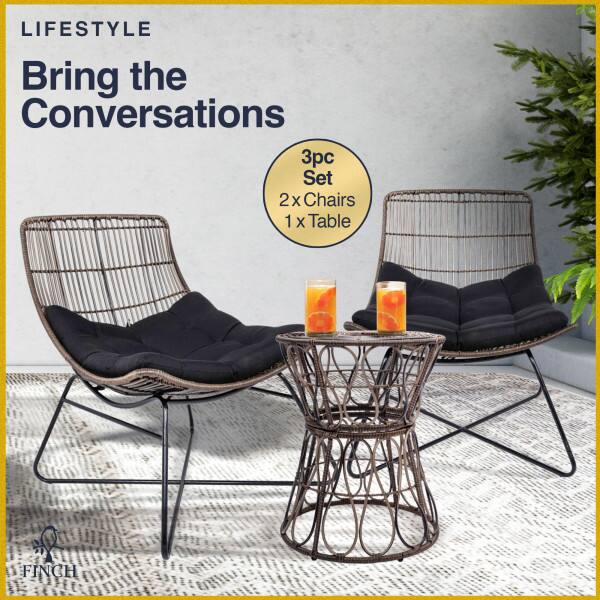 LIFESTYLE  
Bring the Conversations  
3pc Set  
2 x Chairs  
1 x Table  
FINCH