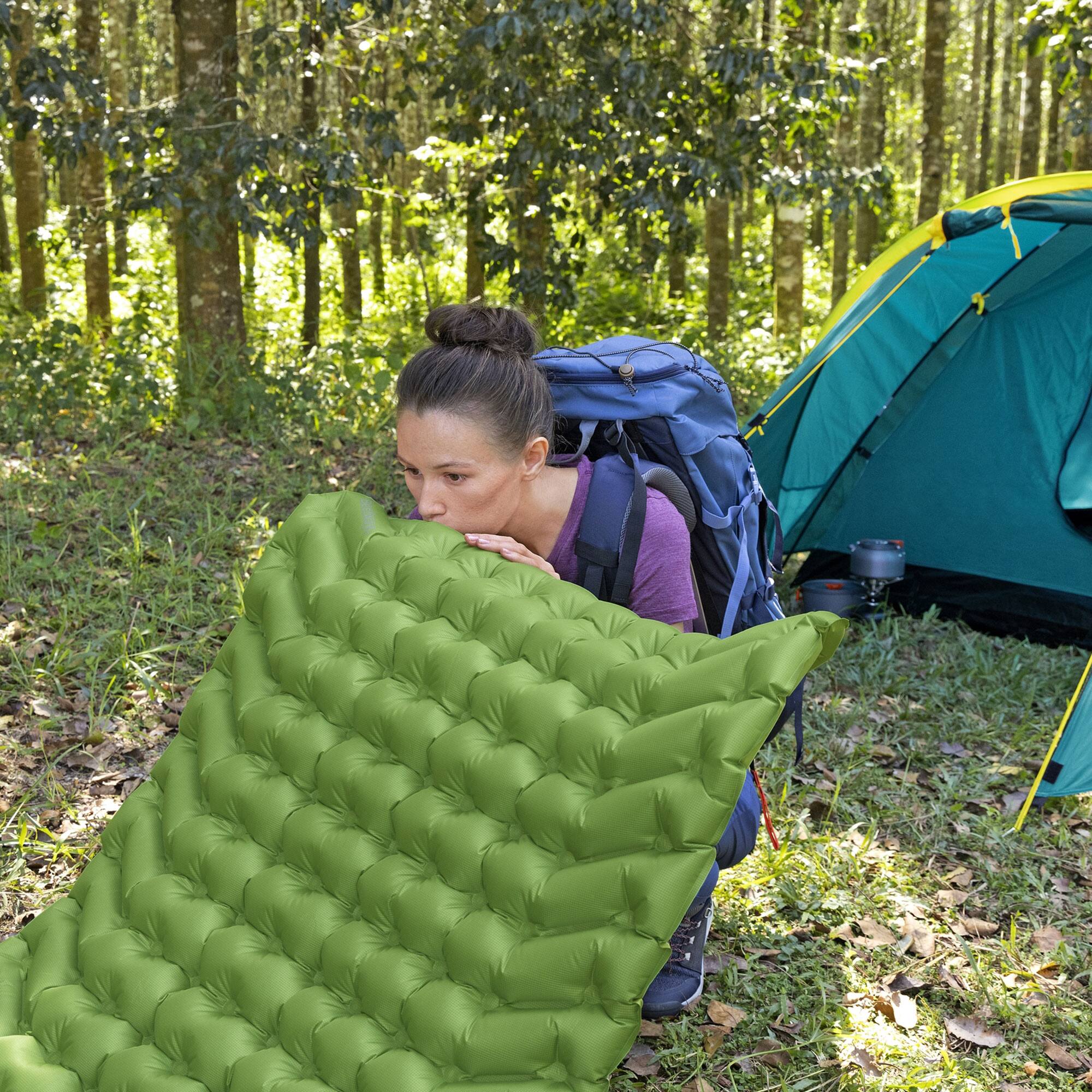 Alt View 3. Bestway - Bestway WanderLite Large Rectangular Sleeping Air Pad with Storage Bag, Green - Green.
