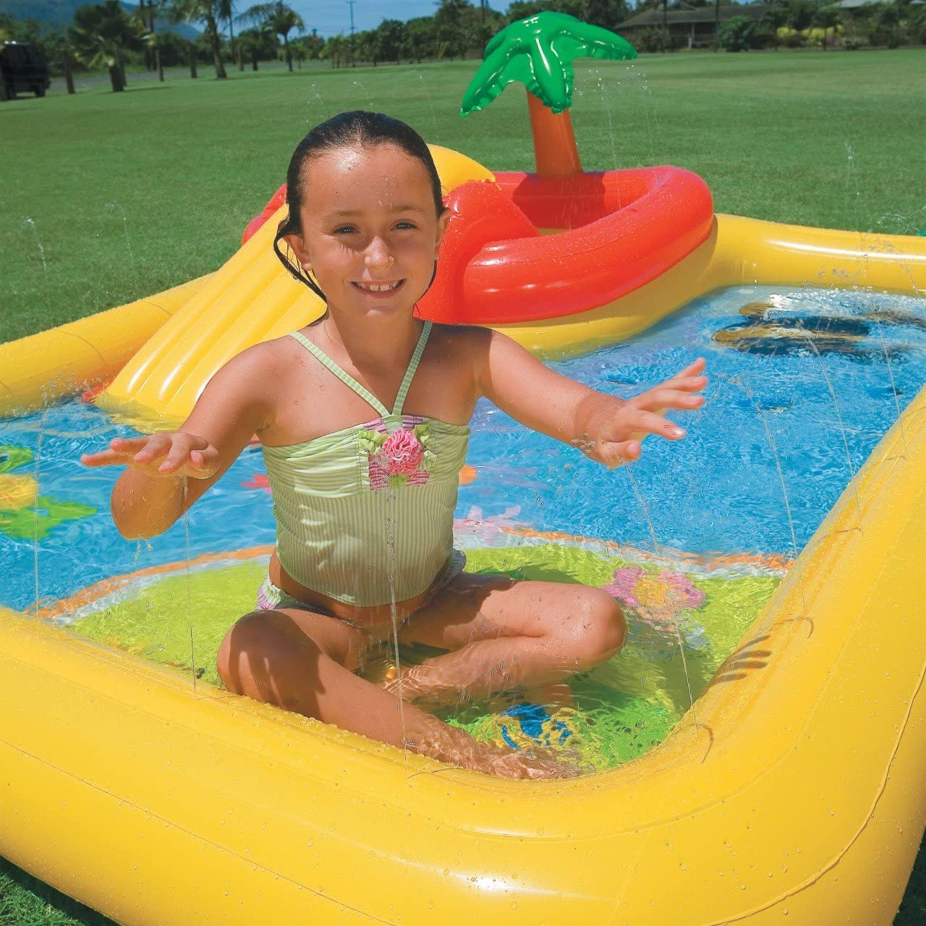 Alt View 3. Intex - Intex 100"x77" Inflatable Ocean Play Center Backyard Toddler Kiddie Pool & Games - Yellow.