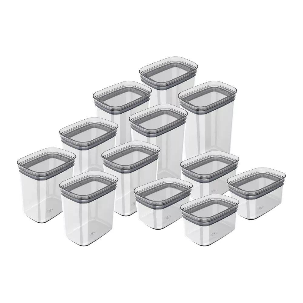 Alt View 9. OU - OU Airtight Food Storage Container 24pc (set of 12) Stackable Clear Plastic Storage Container - Clear.