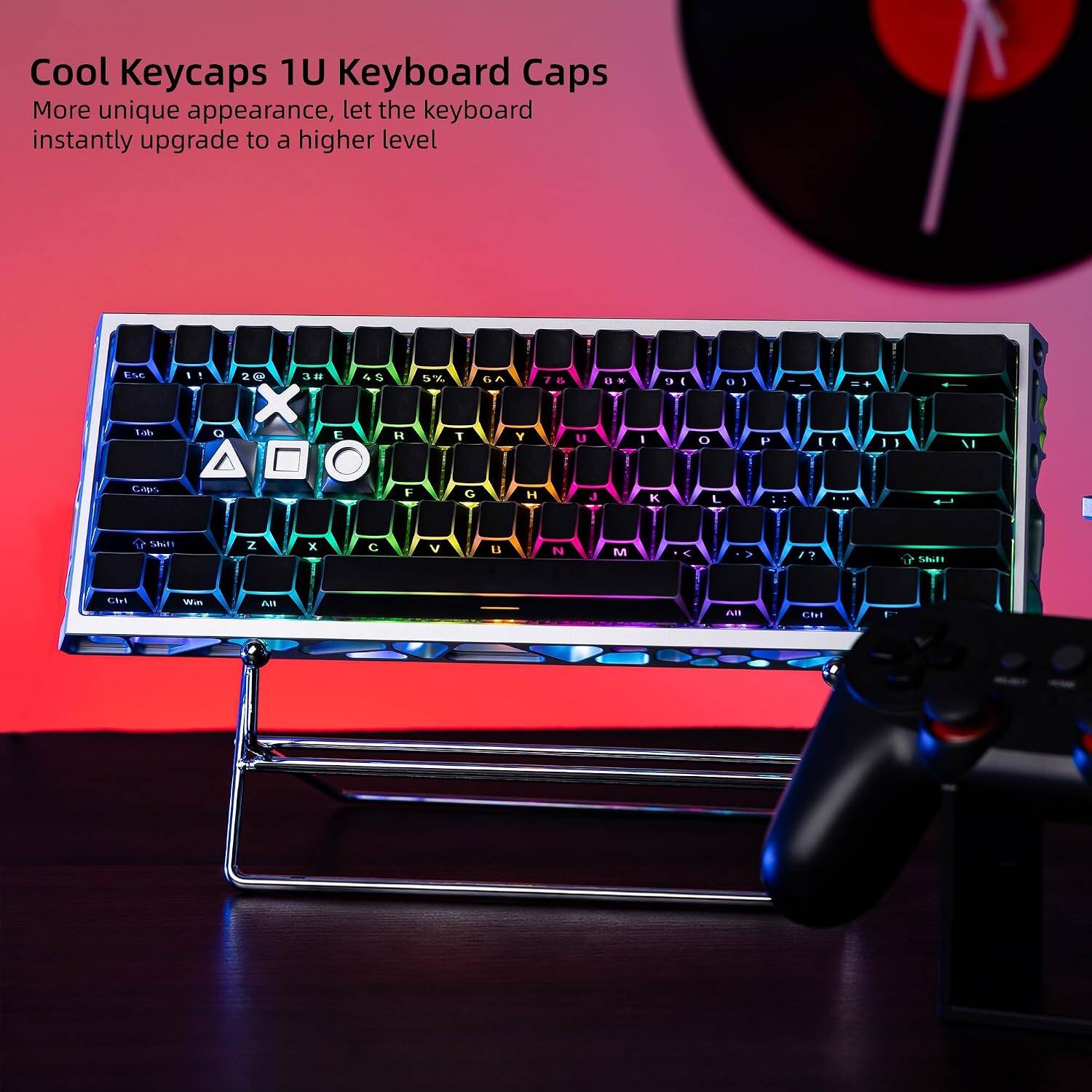 Cool Keycaps 1U Keyboard Caps  
More unique appearance, let the keyboard instantly upgrade to a higher level  

Esc Tab  
! Q 2@ 3# X E $ R 5% T 6^ Y 7& U 8* I 9( 0) P =+ 1/  
Caps  
F G H J K L Shift  
Z X C V B N M < > /?  
Shift  
Ctrl Win Alt All  
Ctrl