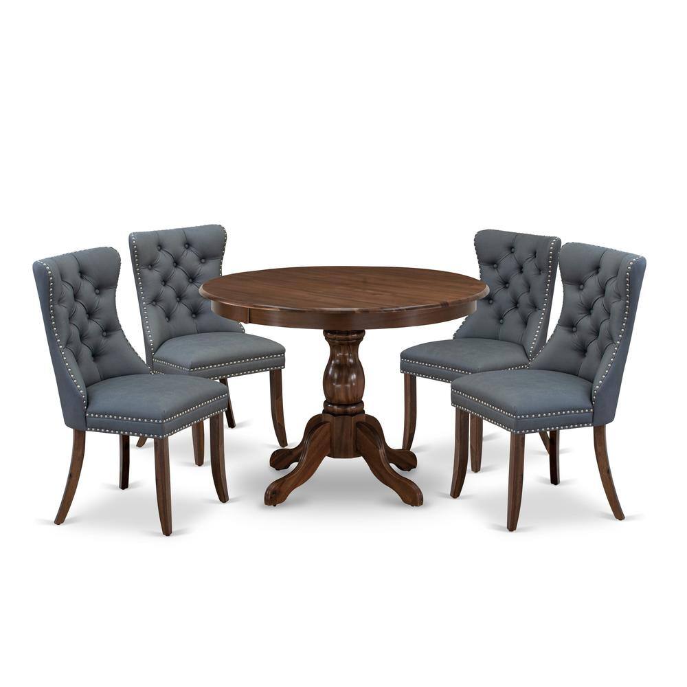 Grey Round Wood Dining Table
