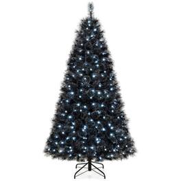 Boyel Living - 7ft Halloween Christmas Tree with PVC Branch Tips and 320 White LED Lights - Black