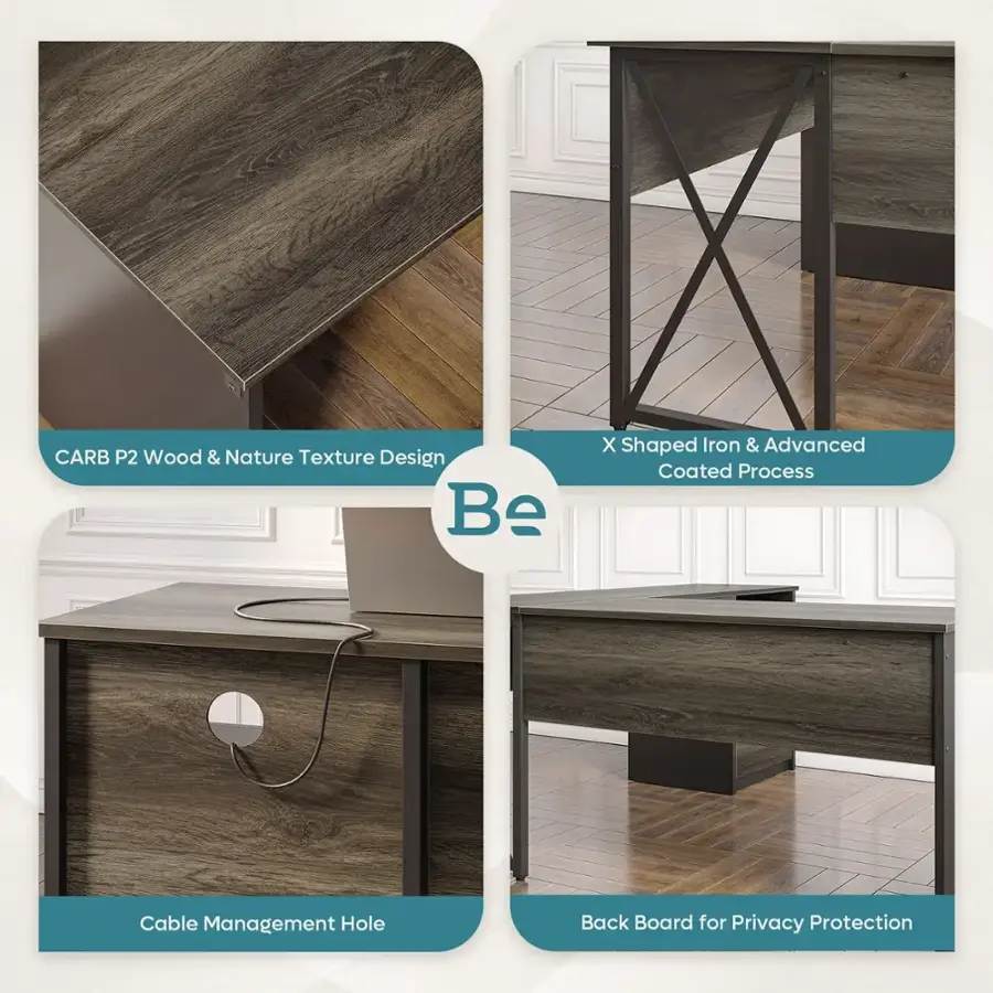 Group:

1. CARB P2 Wood & Nature Texture Design Be X Shaped Iron & Advanced Coated Process
2. Cable Management Hole Back Board for Privacy Protection

Corrected text:

1. CARB P2 Wood & Nature Texture Design Be X Shaped Iron & Advanced Coated Process
2. Cable Management Hole Back Board for Privacy Protection