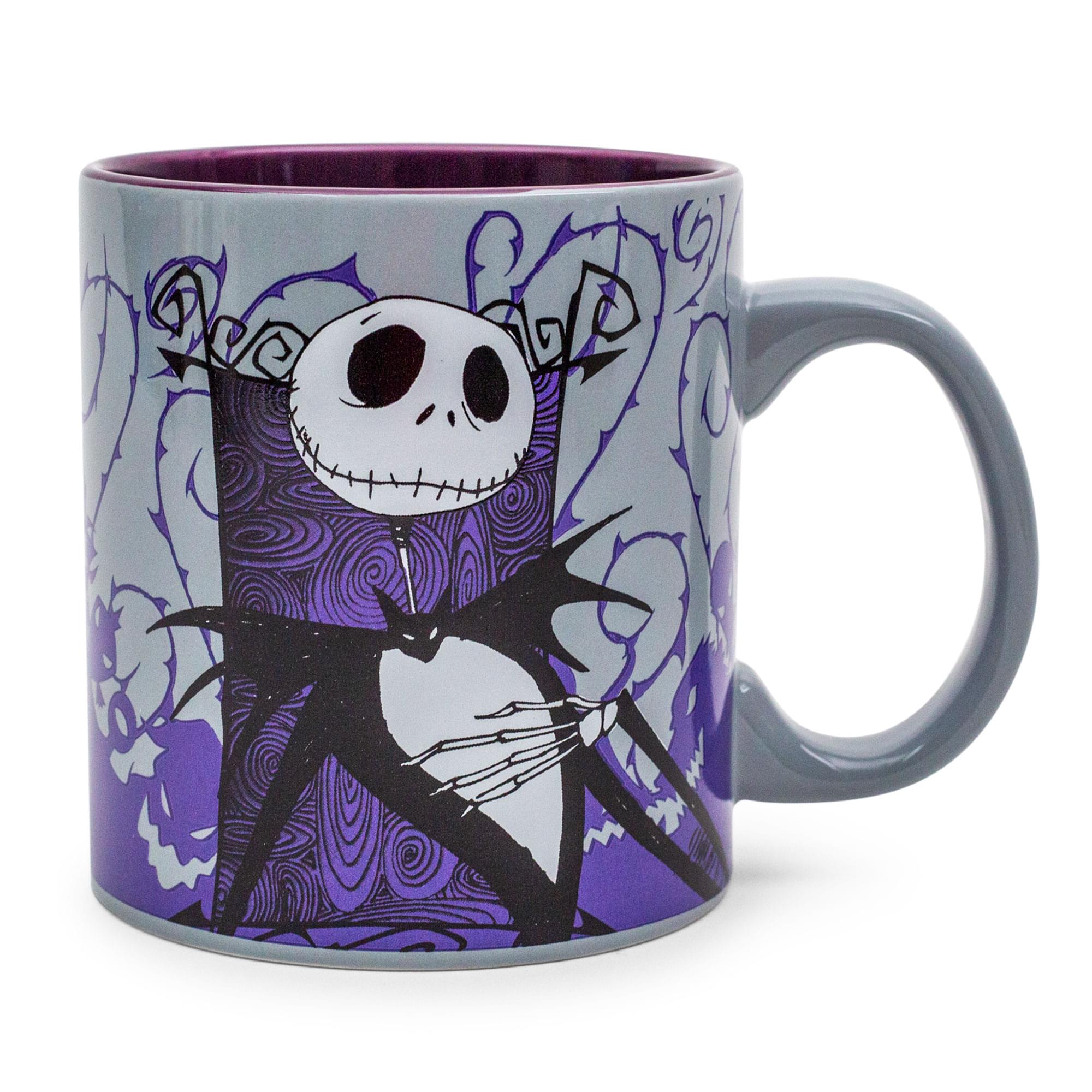 Front. Disney - Disney The Nightmare Before Christmas Jack Skellington Purple Ceramic Mug - Gray.