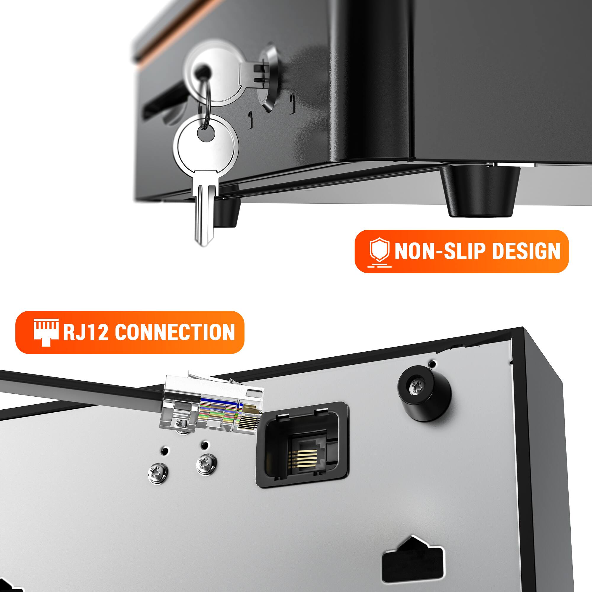 NON-SLIP DESIGN  
RJ12 CONNECTION