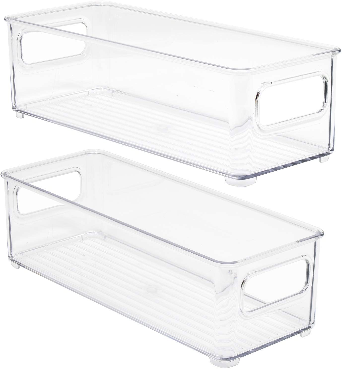 Sorbus - Stackable Organizer Bins, Storage Bins for Office, Kitchen, Bathroom, Vanity, and More - Clear