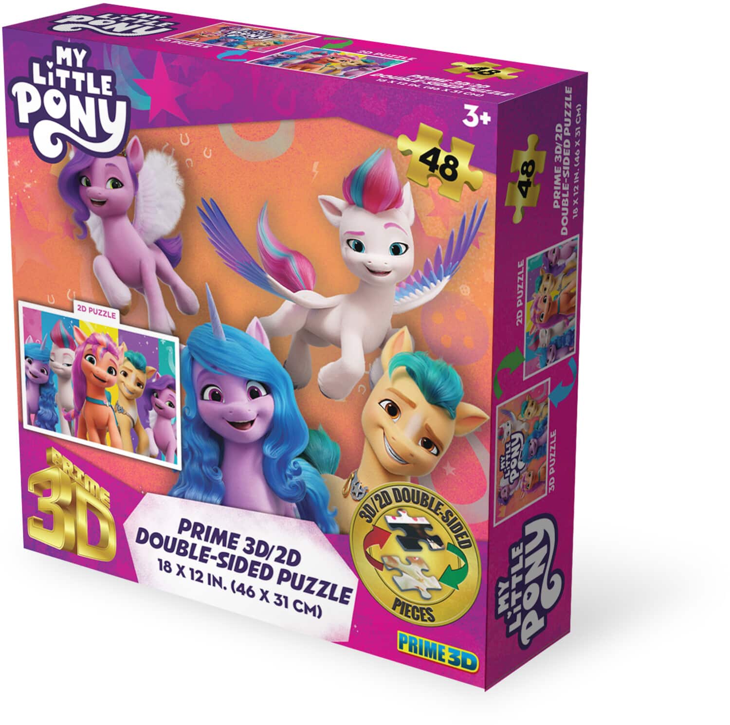 PopMarket - My Little Pony 48pc 18x12 in 3D/2D Double-Sided Puzzle - COLLECTIBLES - Multicolor price history on PriceWatchPro