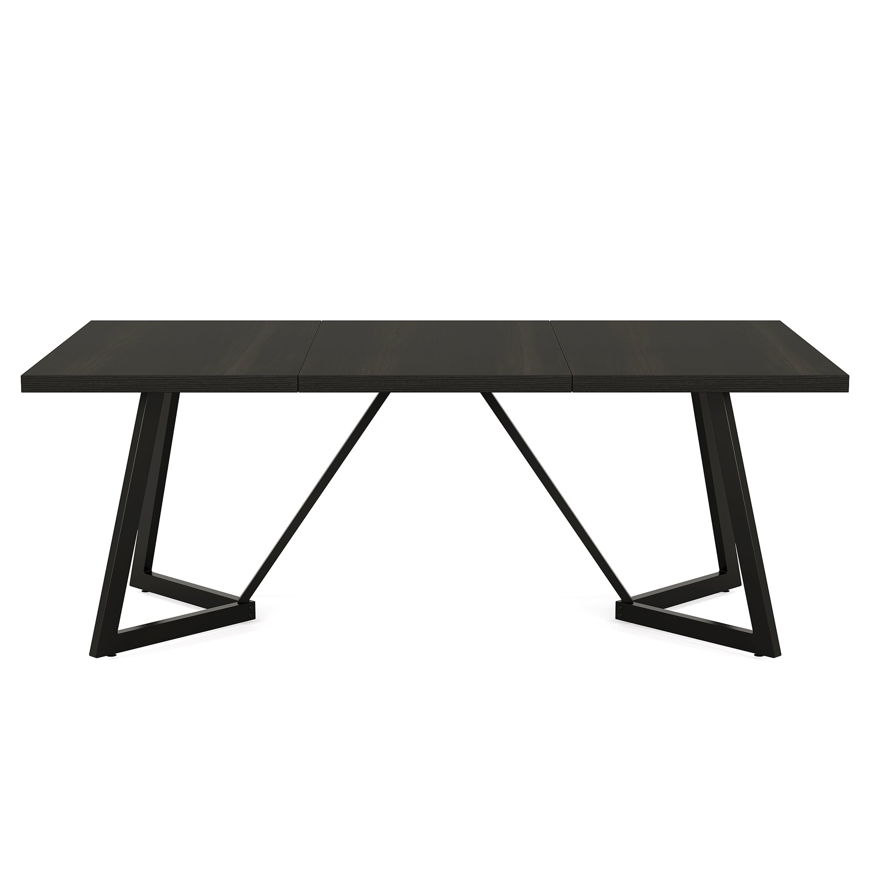 Alt View 3. Tribesigns - Modern Dining Table with Wood Grain Finish and Rectangular Top for Everyday Meals and Family Gatherings - Black.