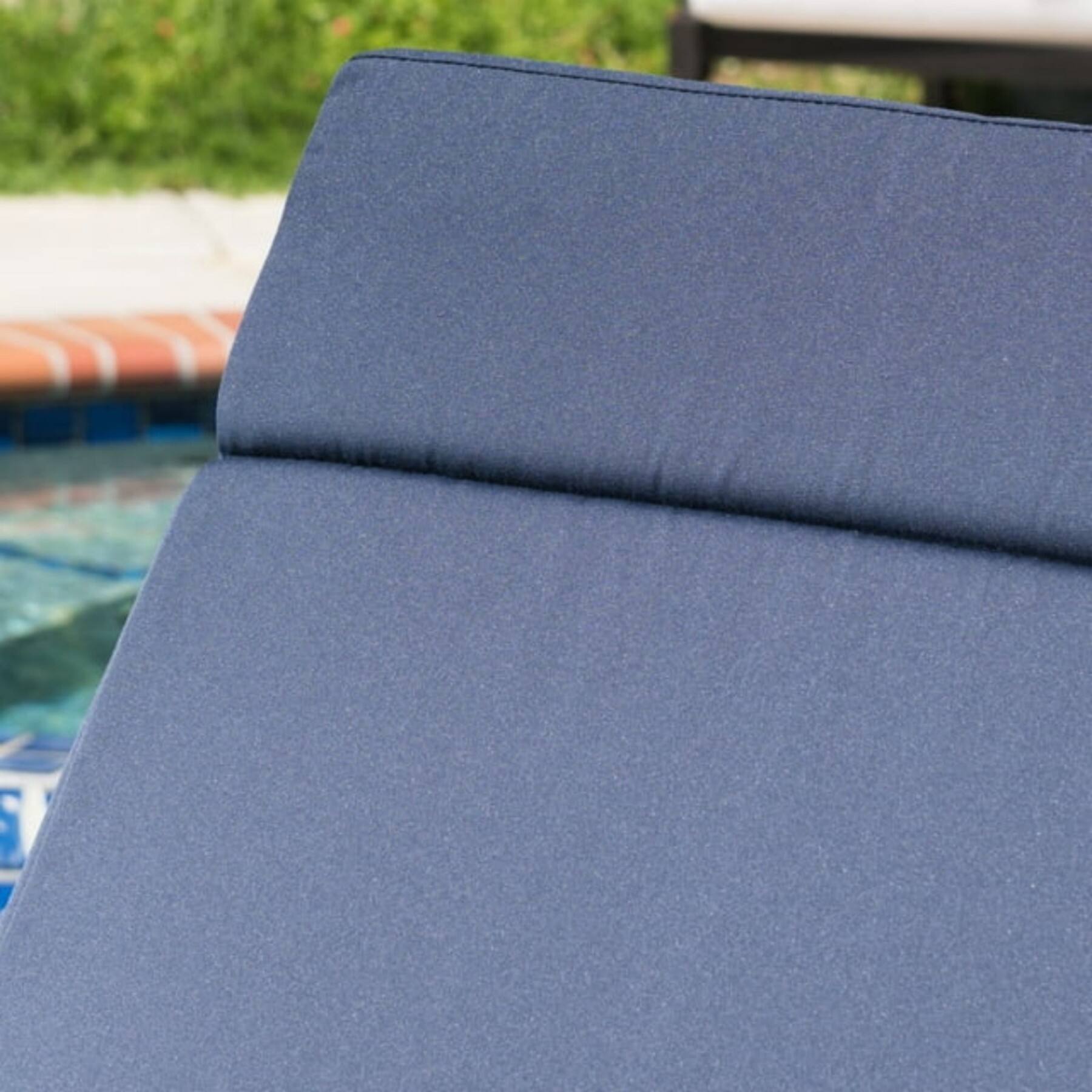 Alt View 10. Ecooso - 2PCS Outdoor Chaise Lounge Cushion，Water-Resistant，100% Polyester Fabric, No Assembly Required(Without Chaise Lounge) - Navy Blue.