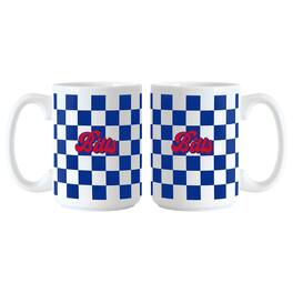 Logo Brands - Buffalo Bills 2-Pack 15oz. Checkered Wordmark Mug Set - Multicolor