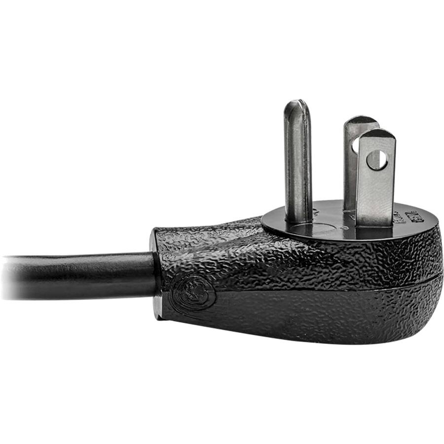 Alt View 2. Tripp Lite - Tripp Lite by Eaton Desktop Computer AC Power Cord Right-Angle NEMA 5-15P to C13 - 10A 125V 18 AWG 10 ft. (3.05 m) Black - Black.