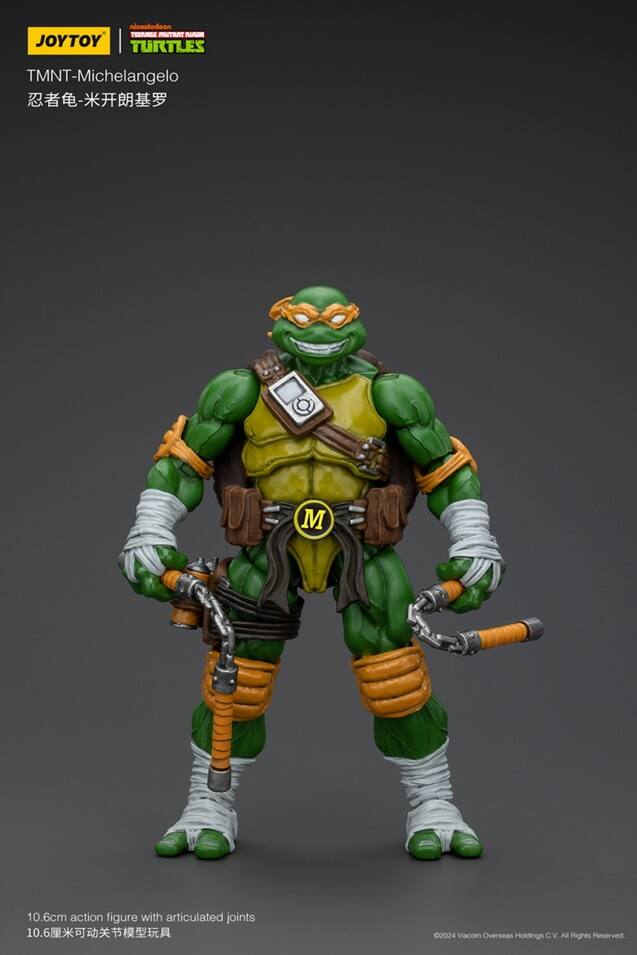 niowolodoon TEPAGE MUTRAT - JOYTOY | TURTLES TMNT-Michelangelo - M 10.6cm action figure with articulated joints 10.6 2024 Viacom Overseas Holdings C.V. All Rights Reserved