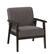 Angle. CorLiving - Greyson Wood Armchair - Charcoal Brown.