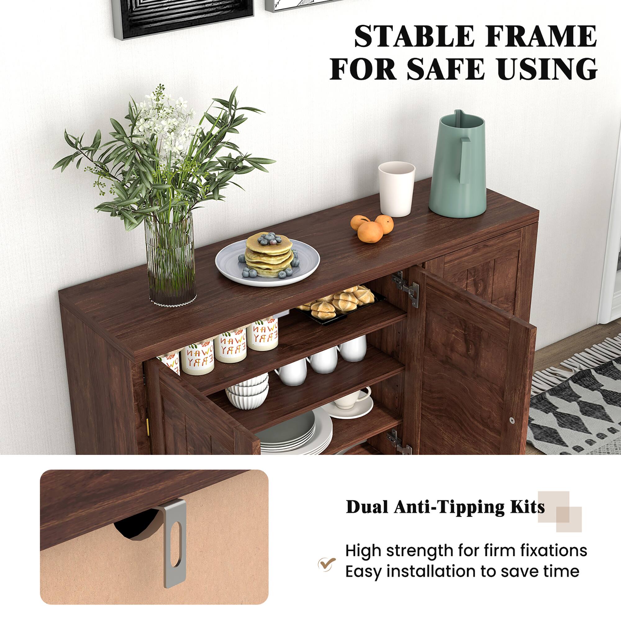 STABLE FRAME FOR SAFE USING  1 Dual Anti-Tipping Kits High strength for firm fixations Easy installation to save time