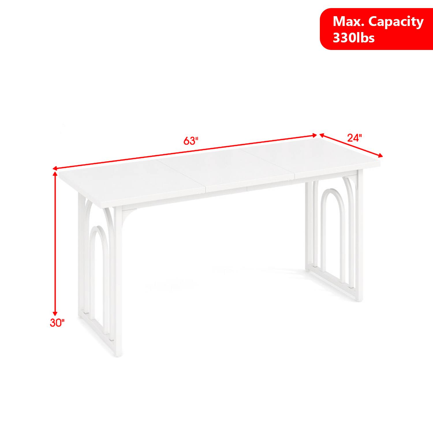 Max. Capacity 330lbs  
63"  
24"  
30"