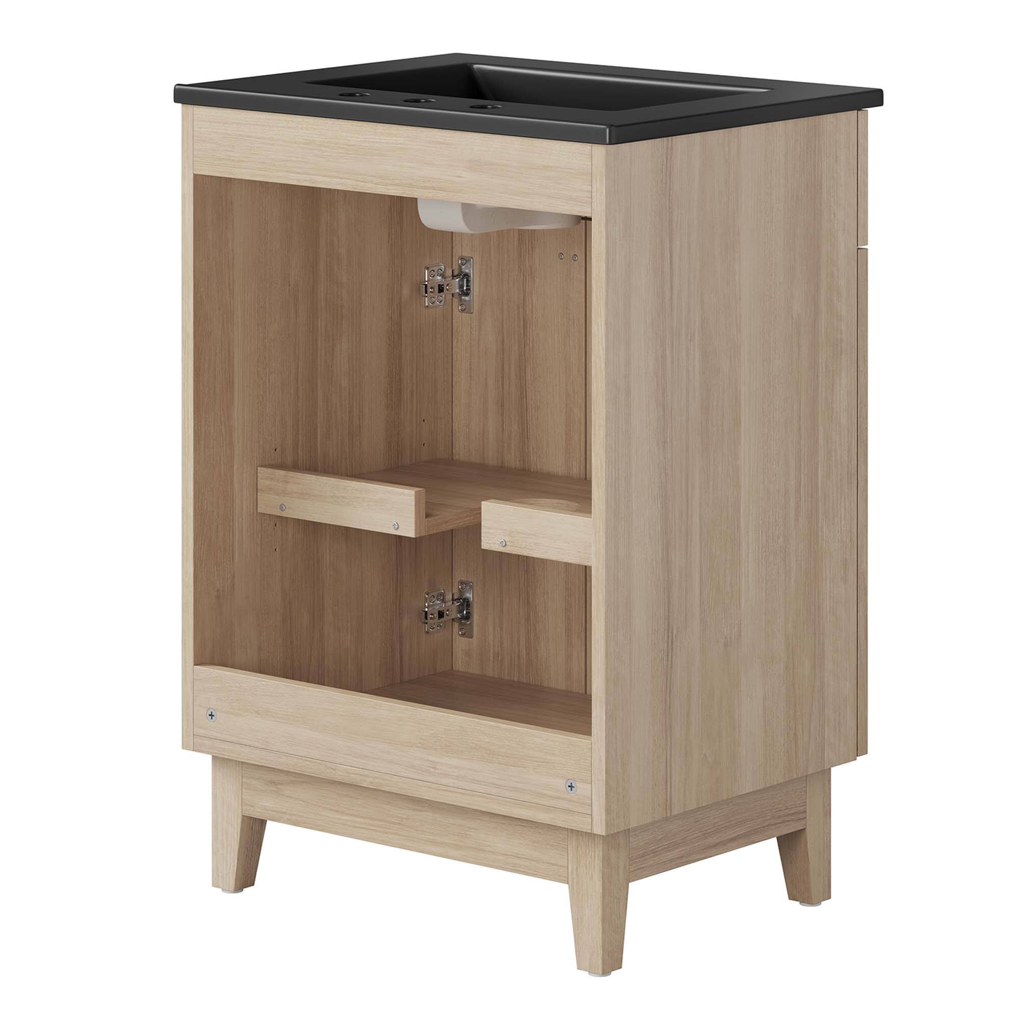 Alt View 3. Modway - Miles Bathroom Vanity Basin Included by Modway - Black Oak.