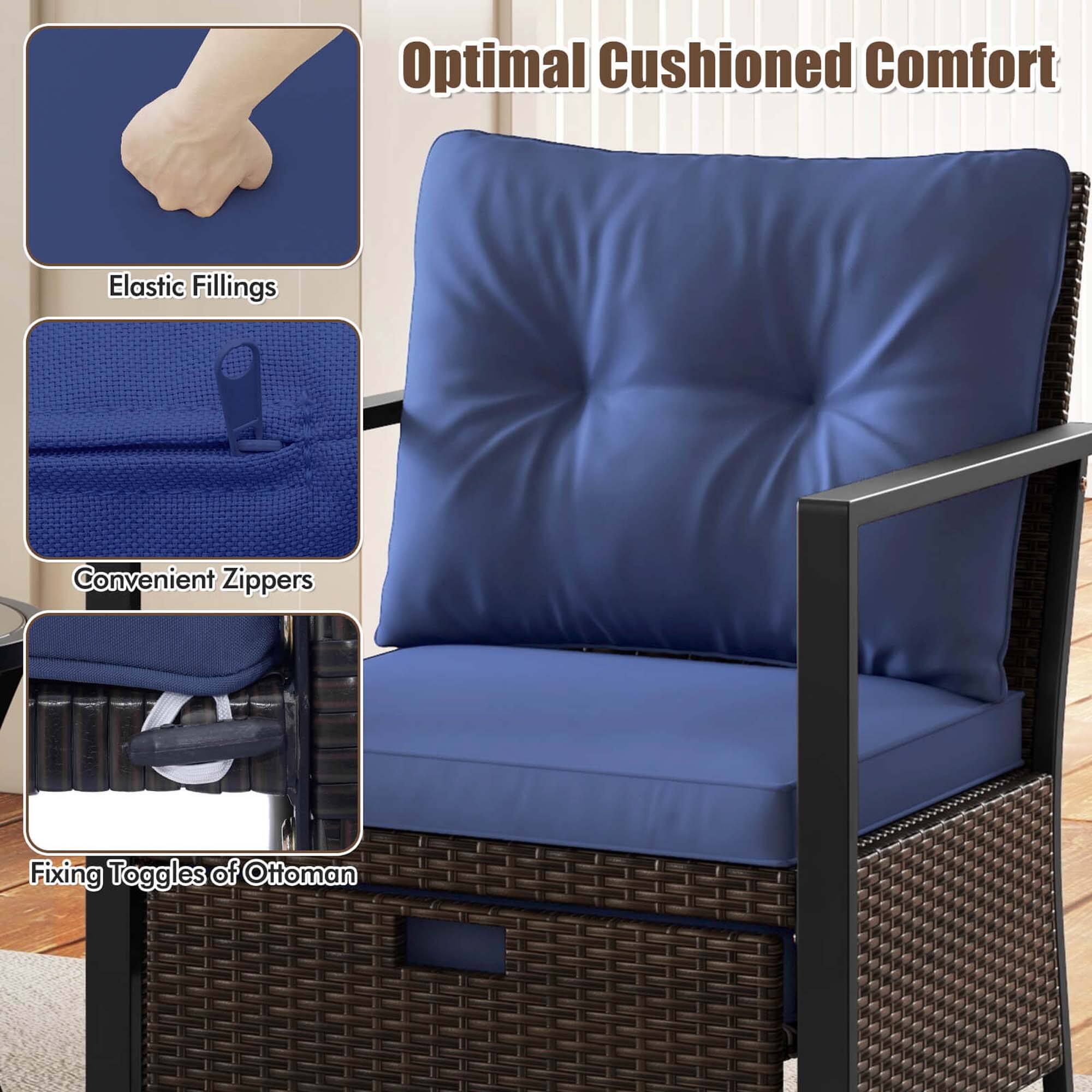 Optimal Cushioned Comfort Elastic Fillings Convenient Zippers Fixing Toggles of Ottoman