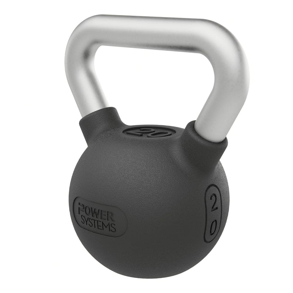 Power Systems - Elite Rubber Kettlebell (20 lb), Premium Rubber Coated Kettlebell for Strength Training - Black