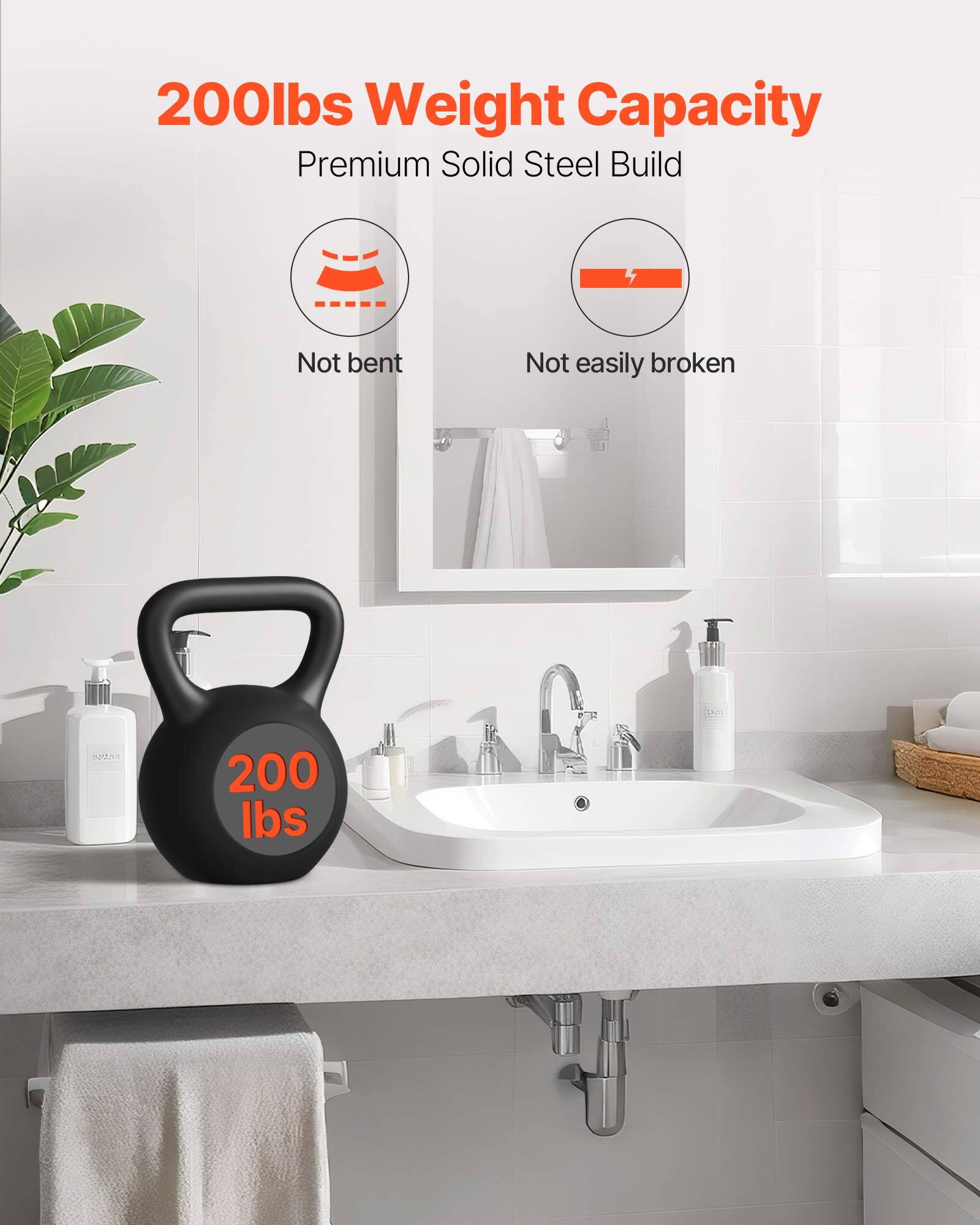 200lbs Weight Capacity, Premium Solid Steel Build, Not bent, Not easily broken, 200 lbs