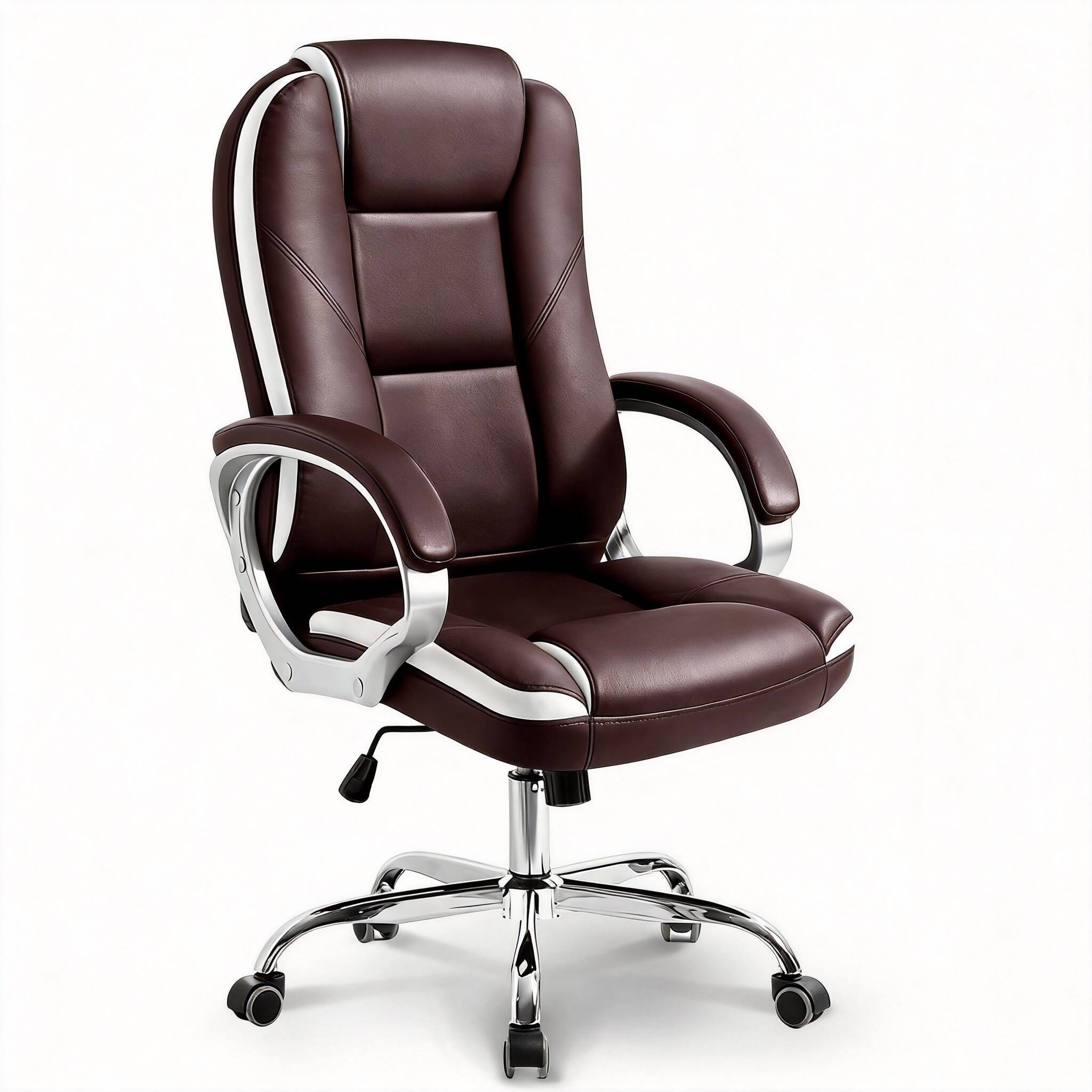 brown leather swivel