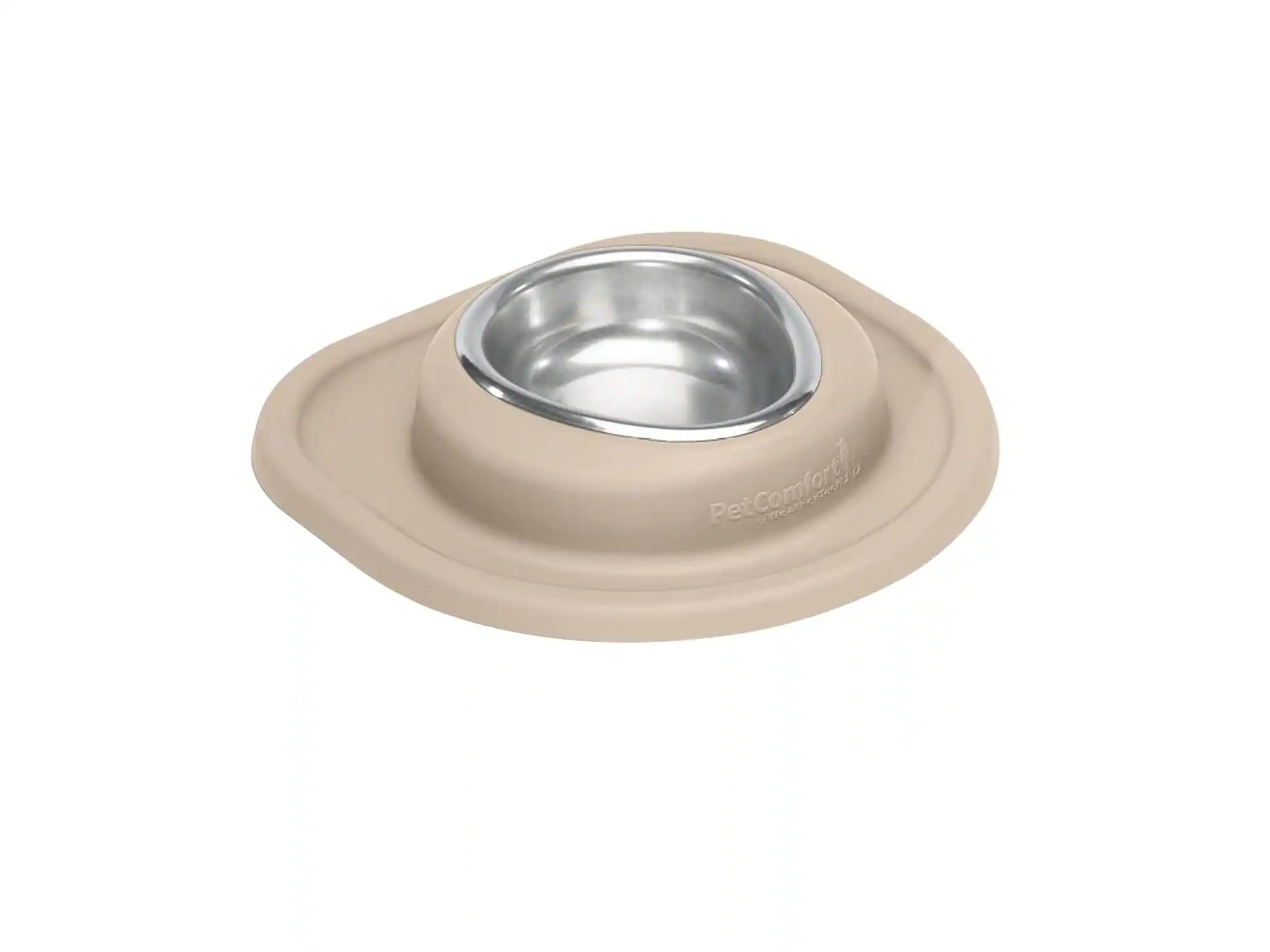 Front. WeatherTech - Single Low Pet Feeding System | Compact Pet Food and Water Station - Tan - 8oz (1 Cup) Stainless Steel Bowl - Tan.